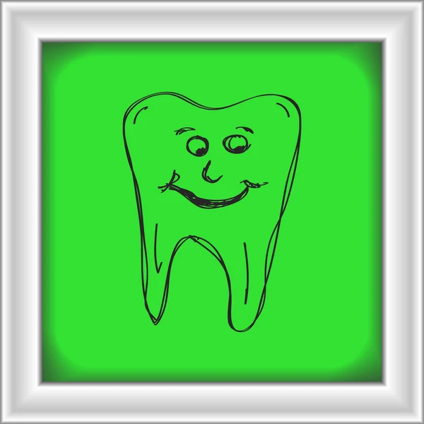 Doodle de un diente feliz — Archivo Imágenes Vectoriales