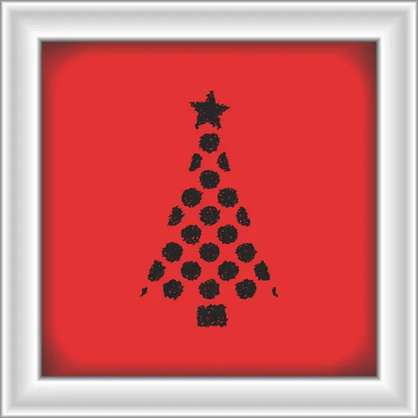 Garabato simple de un árbol de Navidad — Vector de stock