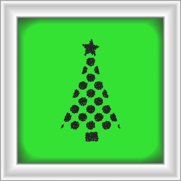 Garabato simple de un árbol de Navidad — Vector de stock