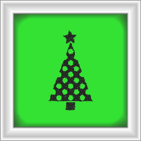 Garabato simple de un árbol de Navidad — Vector de stock