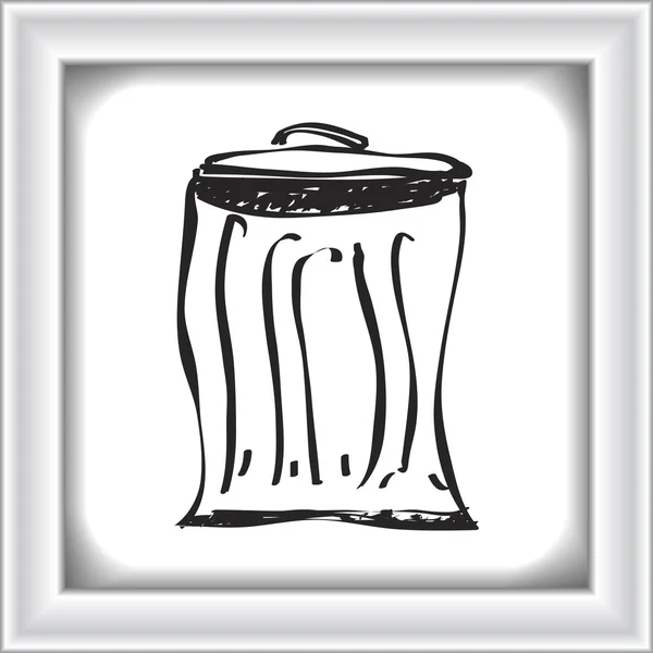 Einfaches Doodle eines Mülleimers — Stockvektor