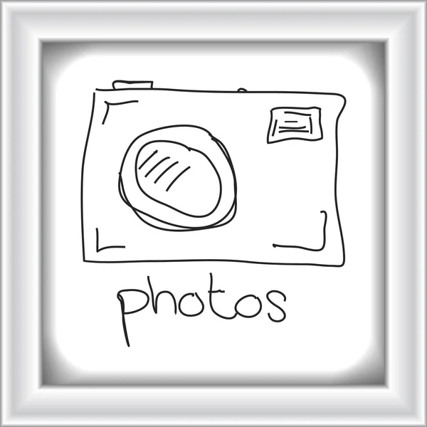 Doodle prosty aparat fotograficzny — Wektor stockowy