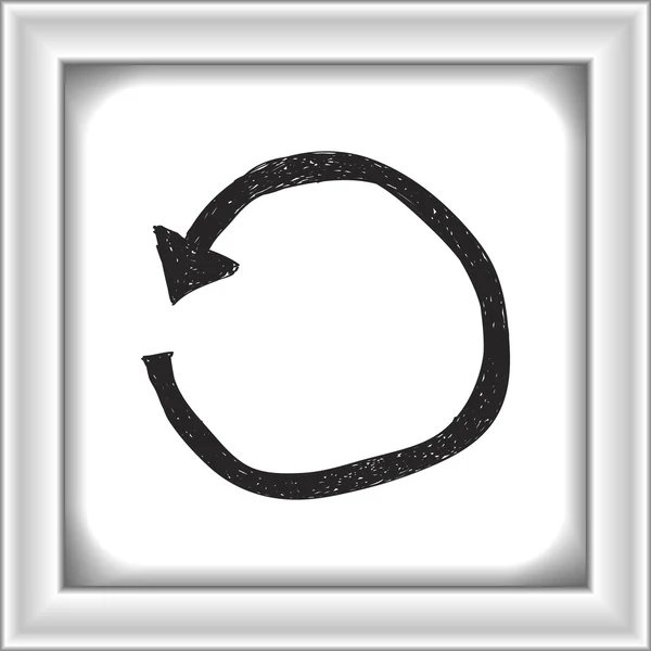 Einfaches Doodle eines Aktualisierungssymbols — Stockvektor