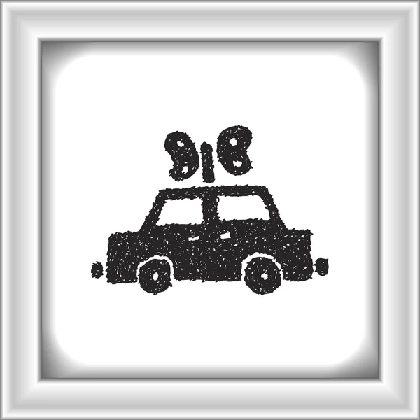 Egyszerű doodle-egy mechanikus autó — Stock Vector