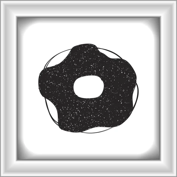 Eenvoudige doodle van een donut — Stockvector
