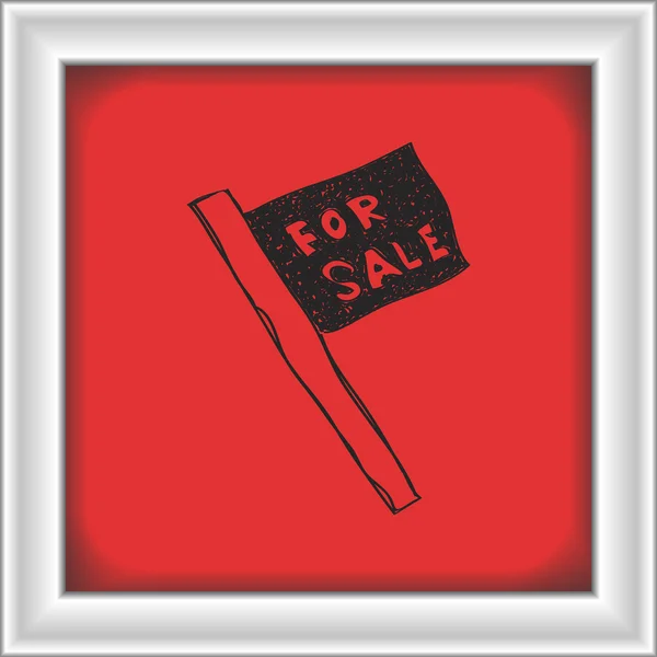 Simple gribouillage d'un panneau à vendre — Image vectorielle