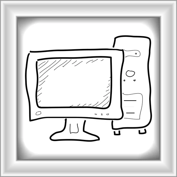 Simple doodle of a computer — Stock Vector