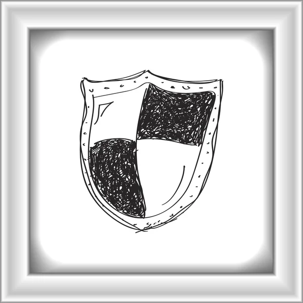 Garabato simple de un escudo — Vector de stock