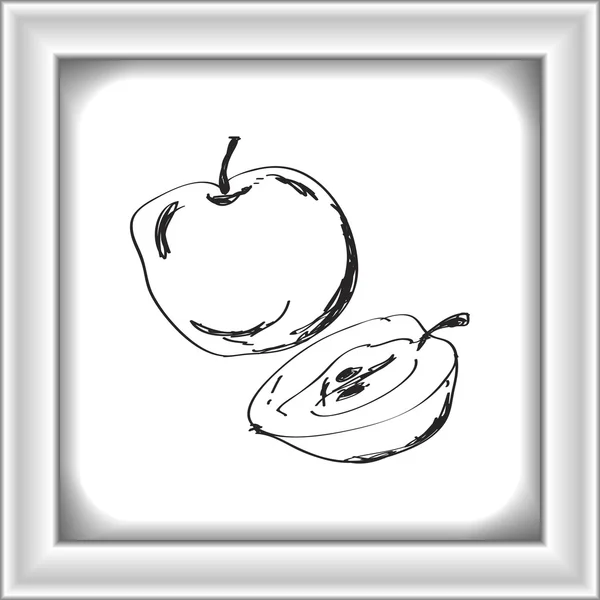 Semplice scarabocchio di una mela — Vettoriale Stock
