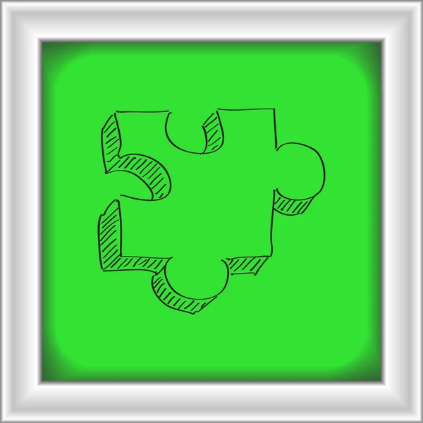 Simple doodle of a jigsaw piece — Stock Vector