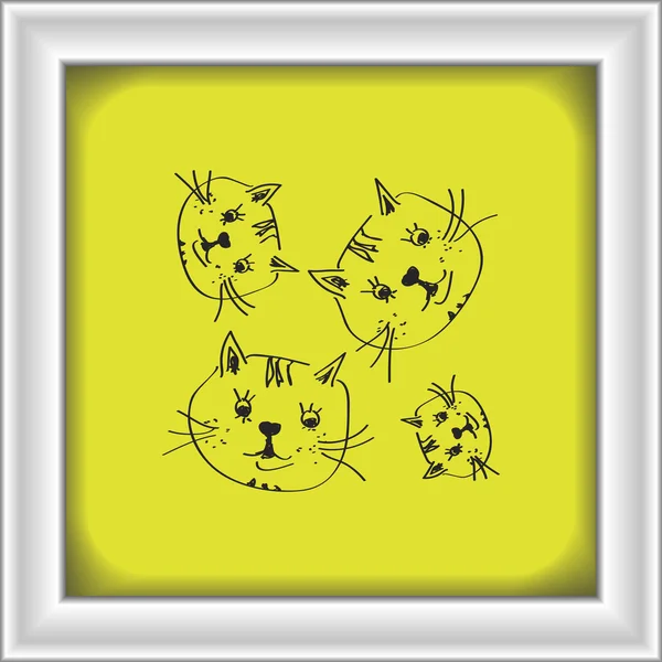Garabato simple de un gato — Archivo Imágenes Vectoriales