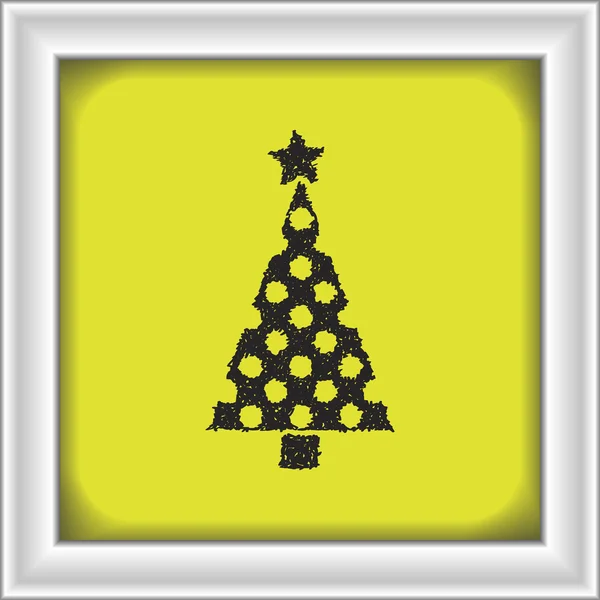 Garabato simple de un árbol de Navidad — Vector de stock