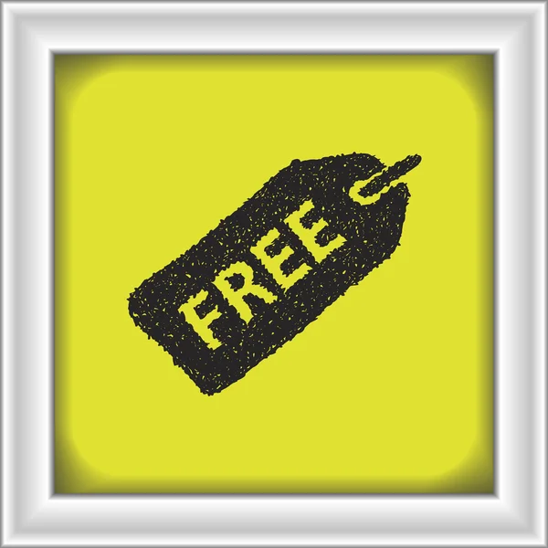 Simple doodle of a tag saying free — Stock Vector