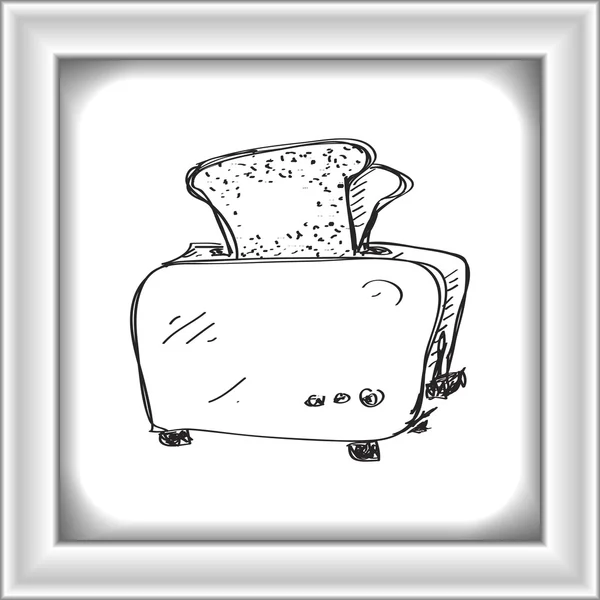 Simple gribouillage d'un grille-pain — Image vectorielle