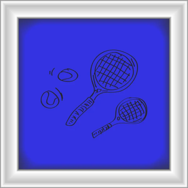 Bir tenis raketi basit doodle — Stok Vektör