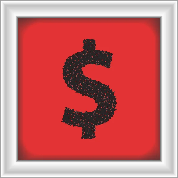 Doodle simples de um símbolo de dinheiro —  Vetores de Stock