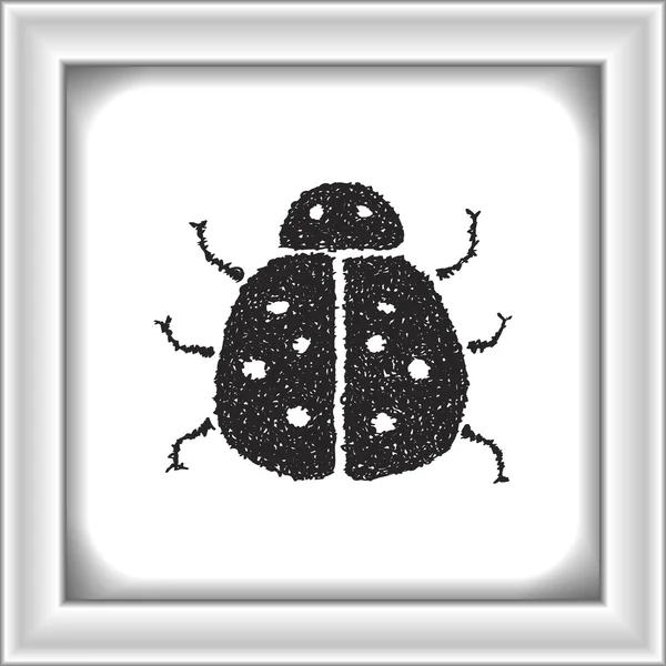 Eenvoudige doodle van een lieveheersbeestje — Stockvector