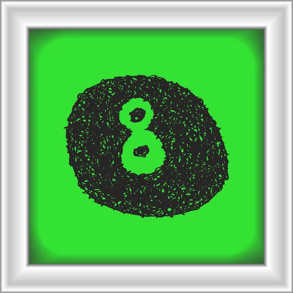 Απλή doodle του ένα οκτώ μπάλα — Διανυσματικό Αρχείο