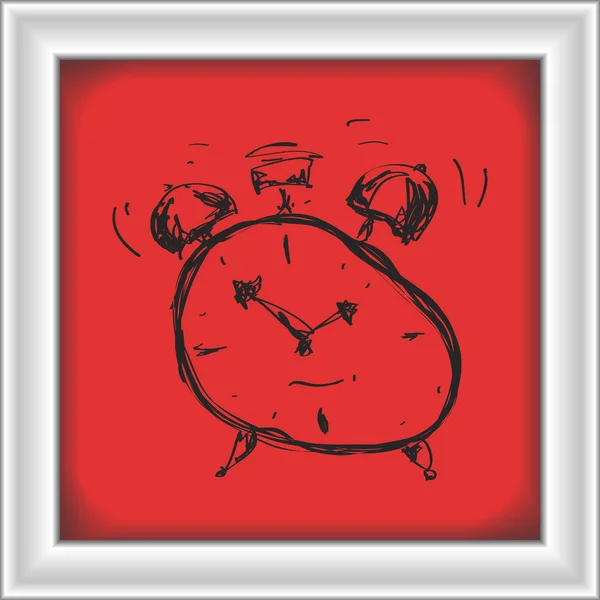 Bir çalar saat basit doodle — Stok Vektör