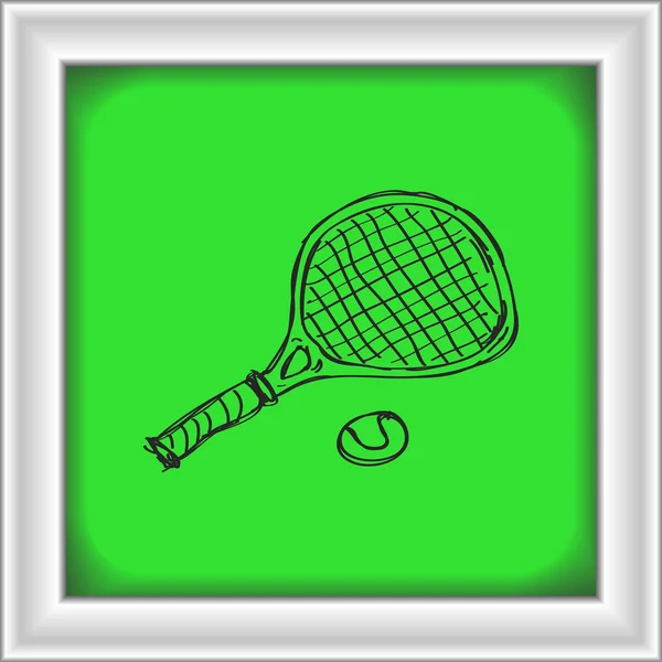 Einfaches Doodle eines Tennisschlägers — Stockvektor