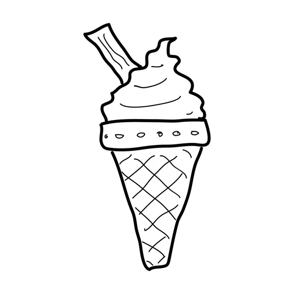 简便的涂鸦的冰激淋 — 图库矢量图片
