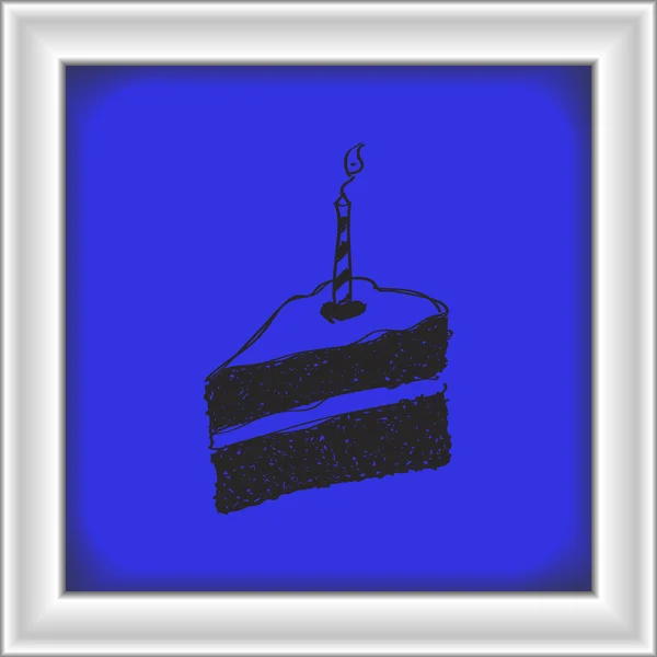 Doodle simples de uma fatia de bolo —  Vetores de Stock