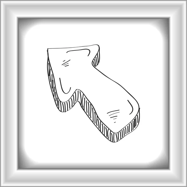 Simple gribouillage d'une flèche — Image vectorielle