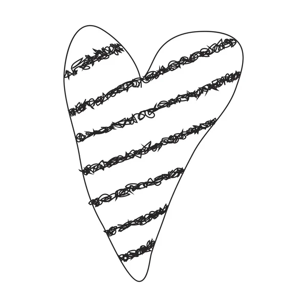 Egyszerű doodle szerelem szív — Stock Vector