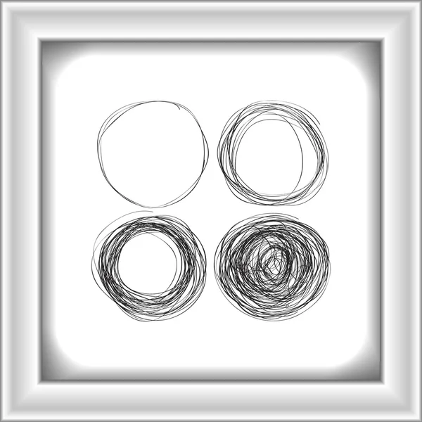Enkla doodle av en cirkel — Stock vektor