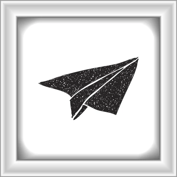 Simple gribouillage d'un avion en papier — Image vectorielle