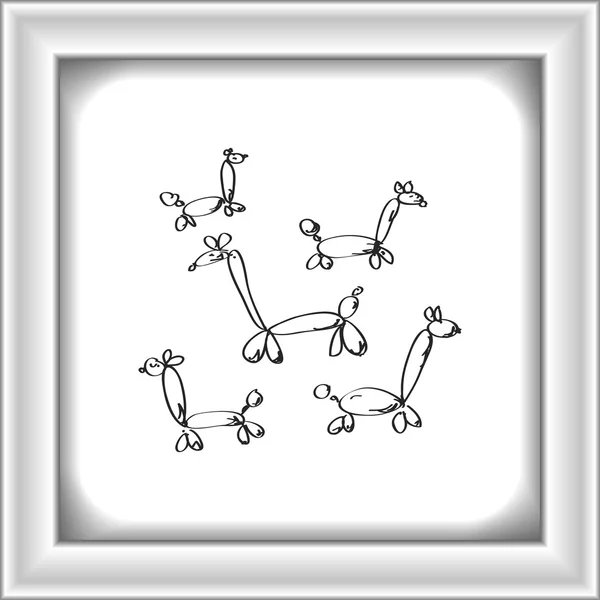 Doodle simple des animaux de ballon — Image vectorielle