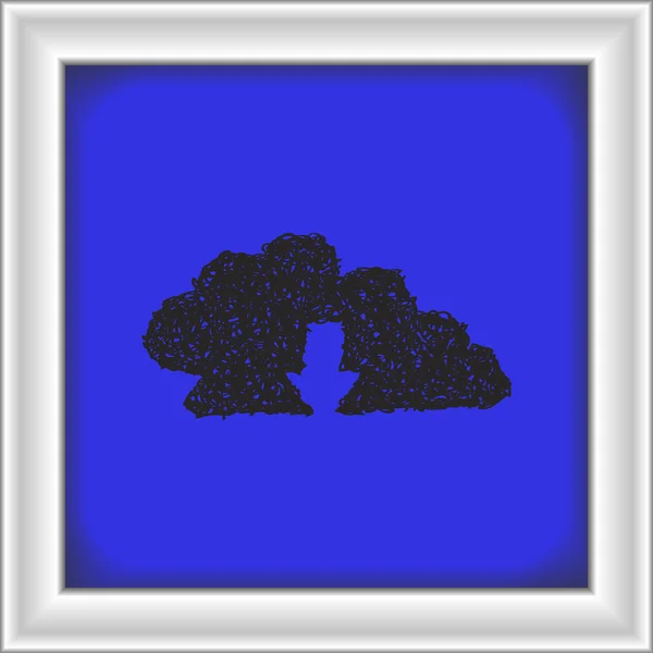 Garabato simple de una nube — Vector de stock