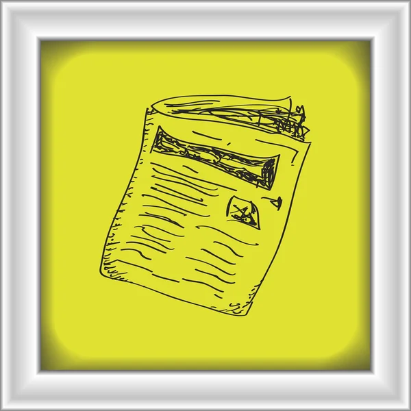 Simple gribouillage d'un journal — Image vectorielle