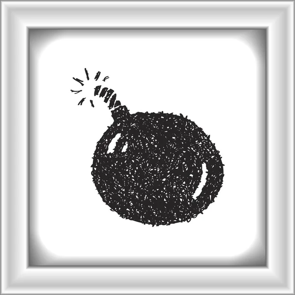 Enkla doodle av en bomb — Stock vektor