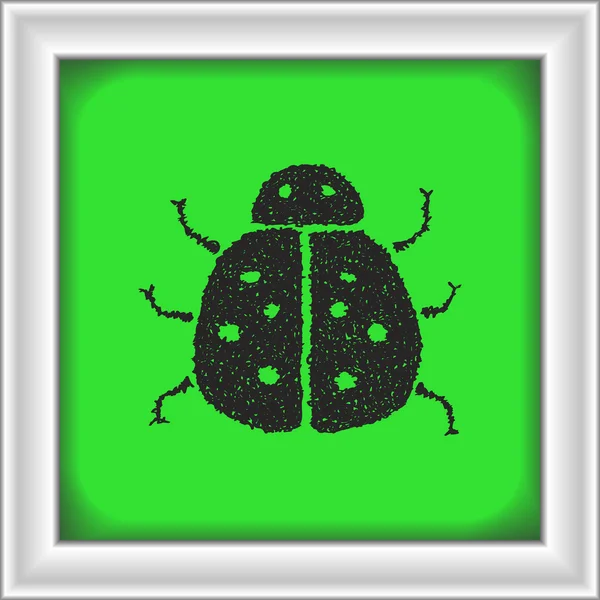 Eenvoudige doodle van een lieveheersbeestje — Stockvector
