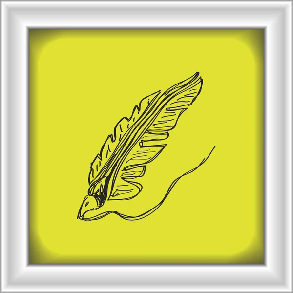 Simple gribouillage d'une plume — Image vectorielle