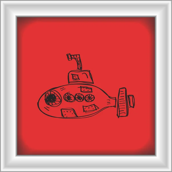 Jednoduchý doodle ponorky — Stockový vektor