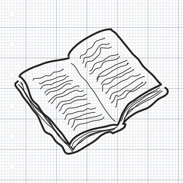 Simple garabato de un libro — Vector de stock