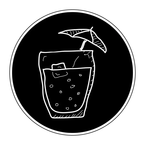 Bir kokteyl basit doodle — Stok Vektör