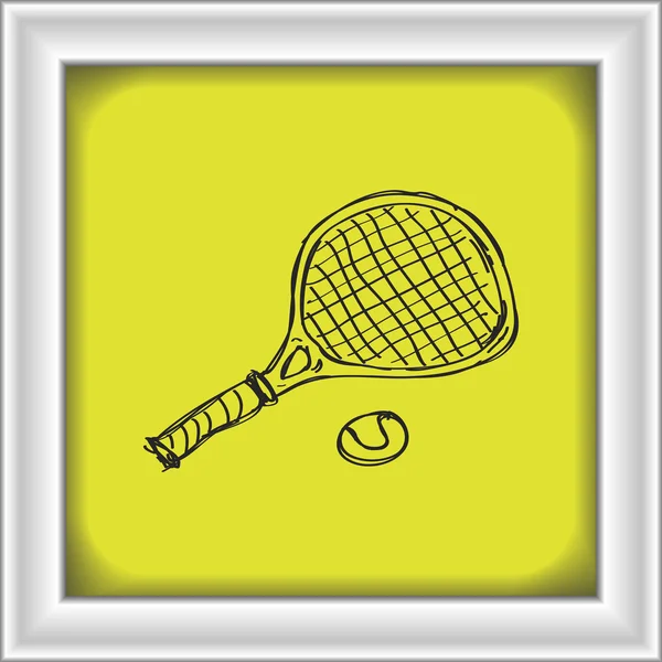 Einfaches Doodle eines Tennisschlägers — Stockvektor