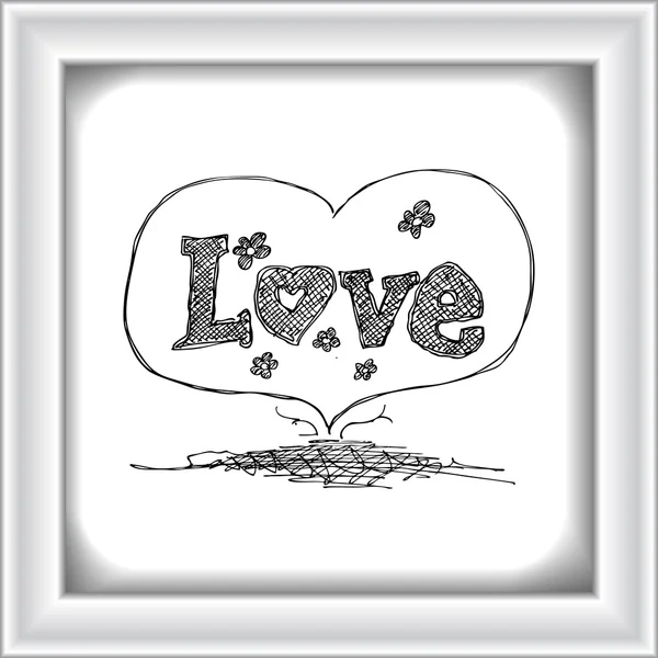 Doodle of a love heart design — Stock Vector