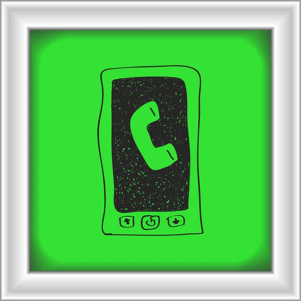 Einfaches Doodle eines Mobiltelefons — Stockvektor