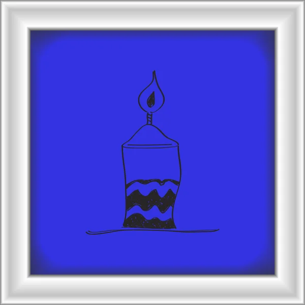 Einfaches Doodle einer Kerze — Stockvektor