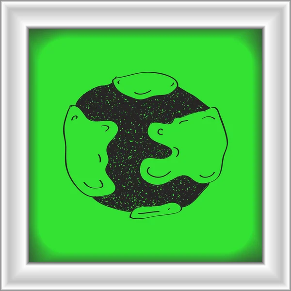 Простые каракули земного шара — стоковый вектор