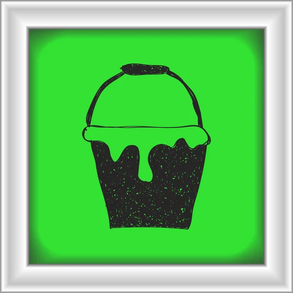 Απλή doodle του ένα κουβά με χρώμα — Διανυσματικό Αρχείο