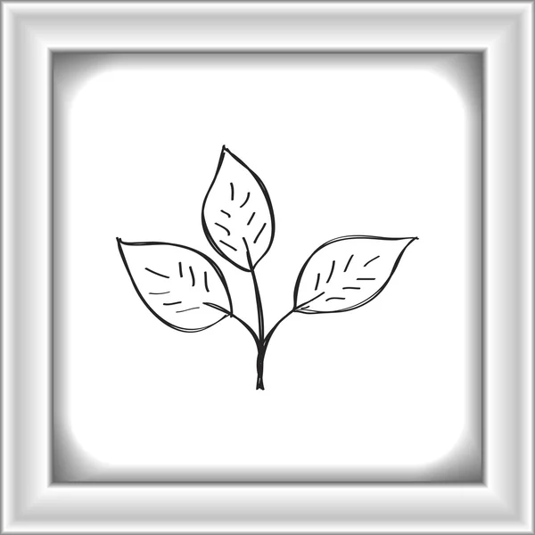 Doodle simples de uma folha — Vetor de Stock
