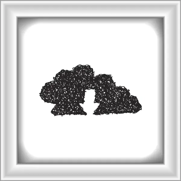 Simple gribouillage d'un nuage — Image vectorielle