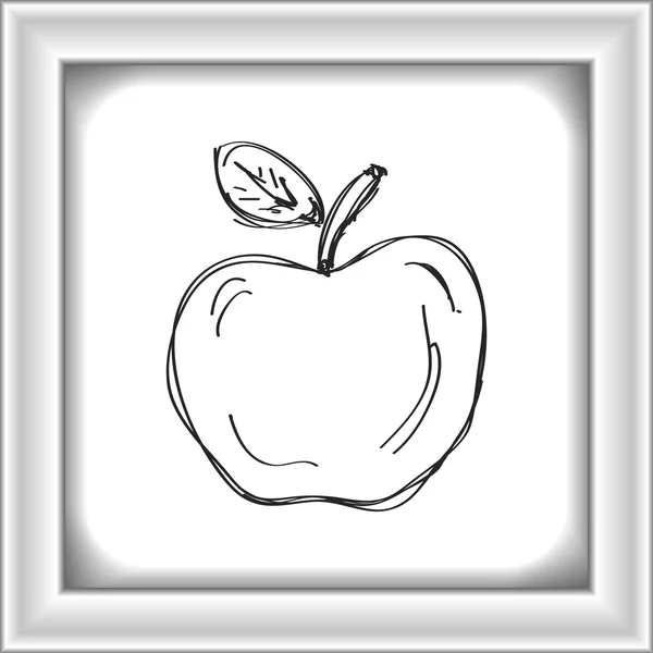Simple gribouillage d'une pomme — Image vectorielle