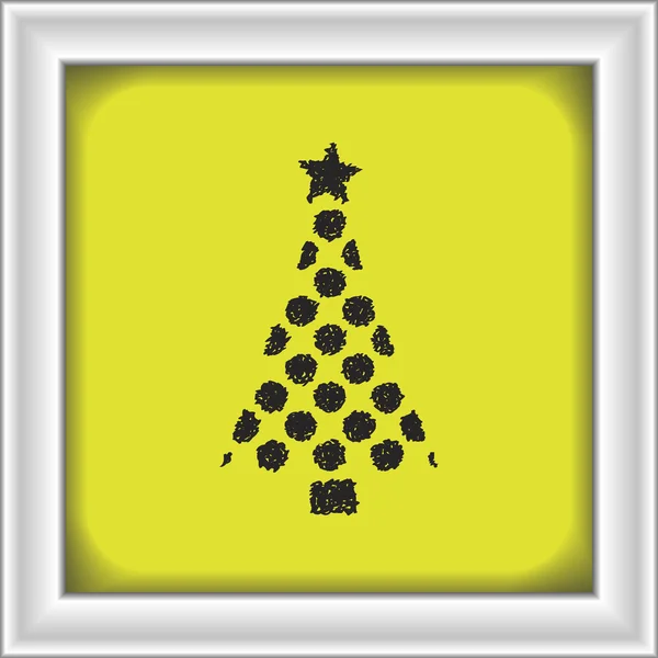 Garabato simple de un árbol de Navidad — Vector de stock