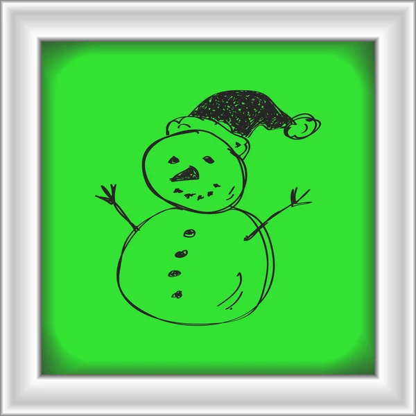 Bir kardan adam basit doodle — Stok Vektör